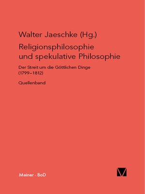 cover image of Religionsphilosophie und spekulative Theologie